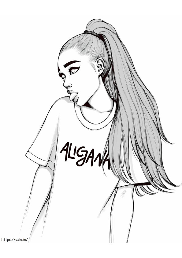 Coloriage Cool Ariana Grande à imprimer dessin