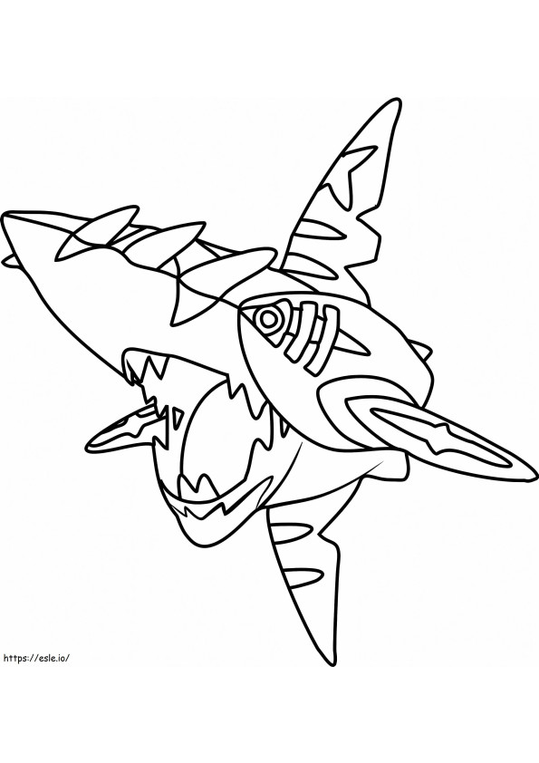 Coloriage 1531106864 Méga Sharpedo Pokémon A4 à imprimer dessin