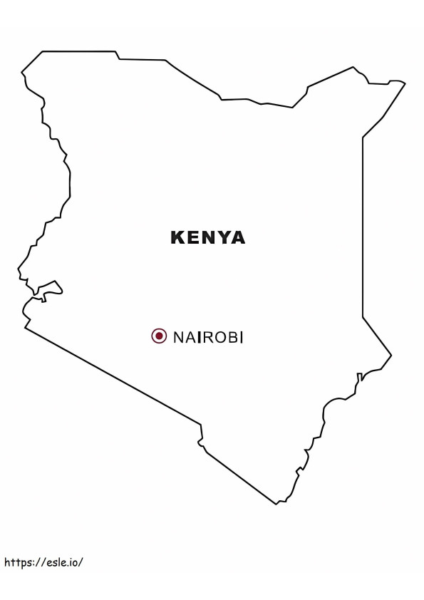 Mappa del Kenia da colorare