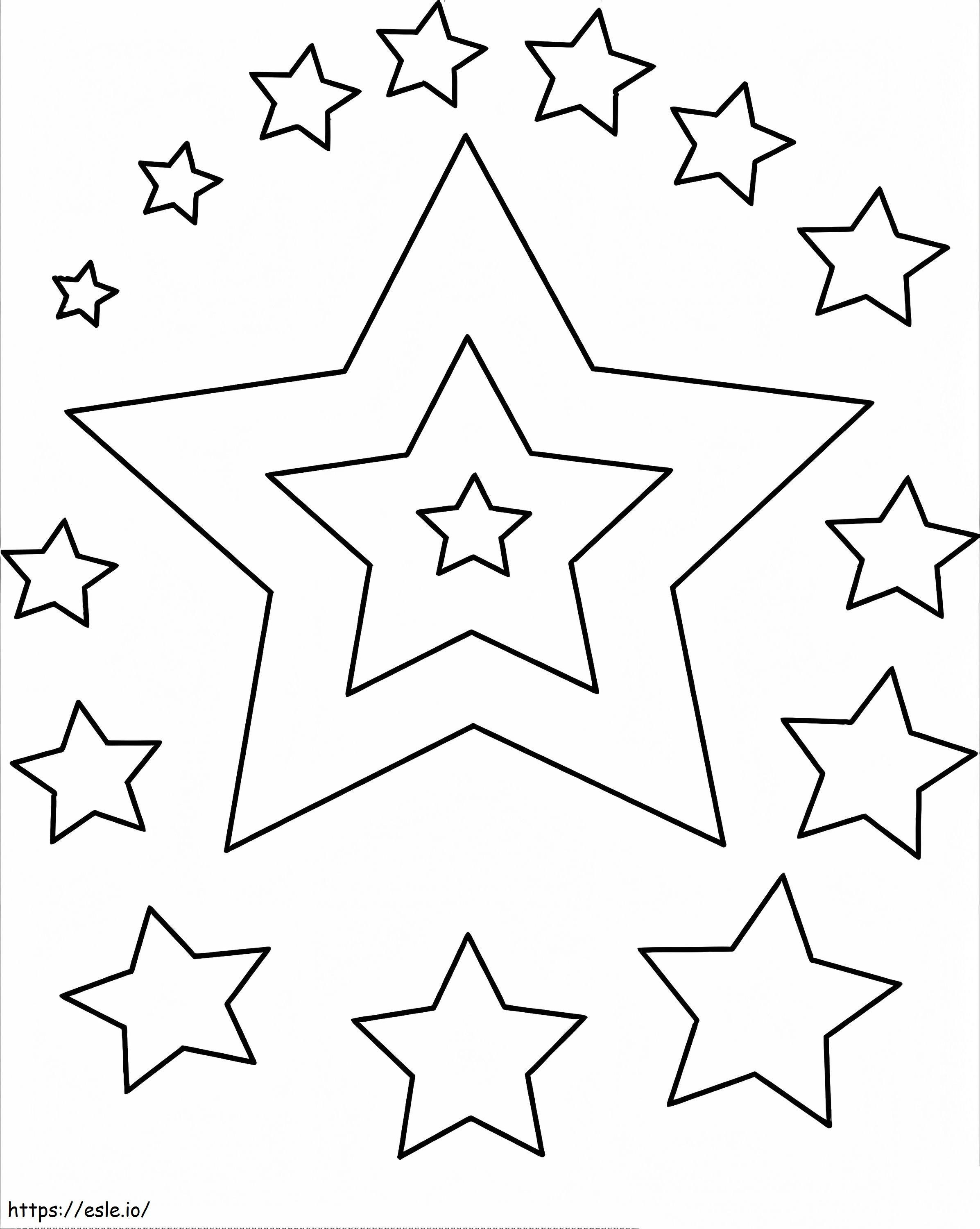 Yksinkertaiset tähdet värityskuva