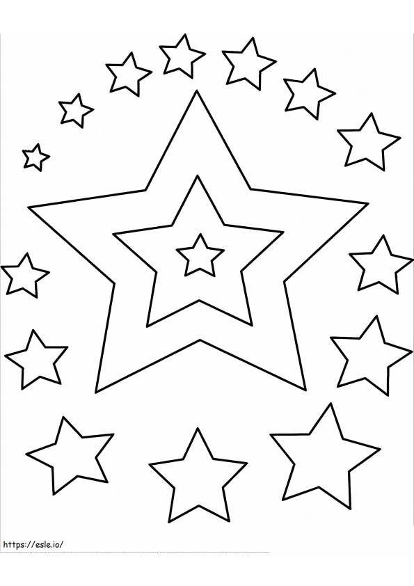 Yksinkertaiset tähdet värityskuva
