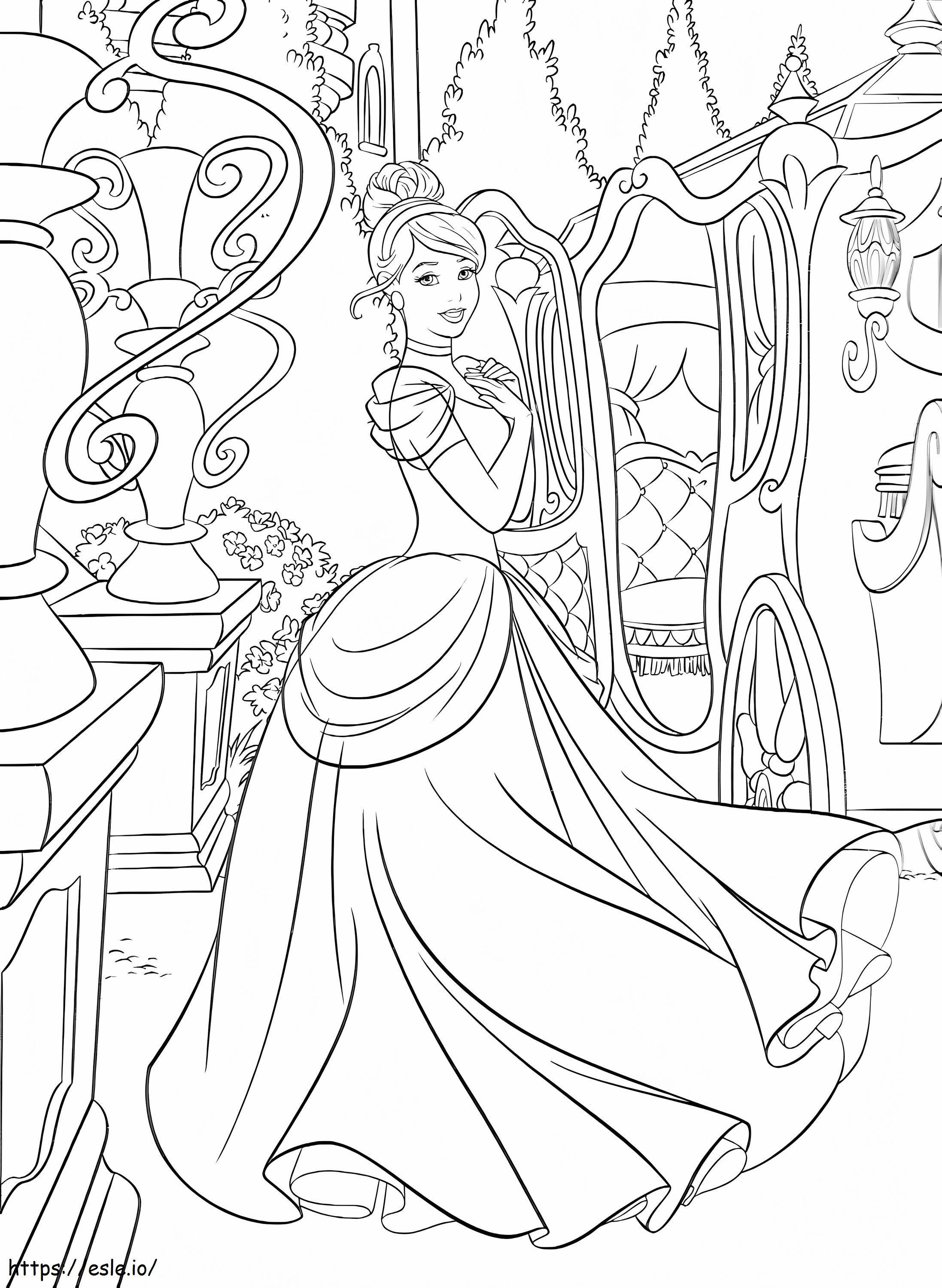 Cinderella Di Kastil Gambar Mewarnai