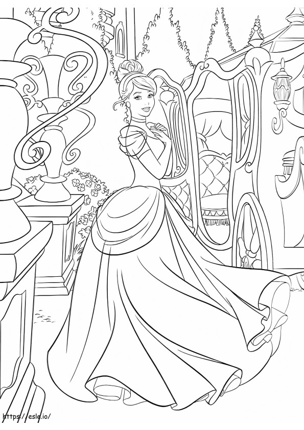 Cinderella In The Castle coloring page