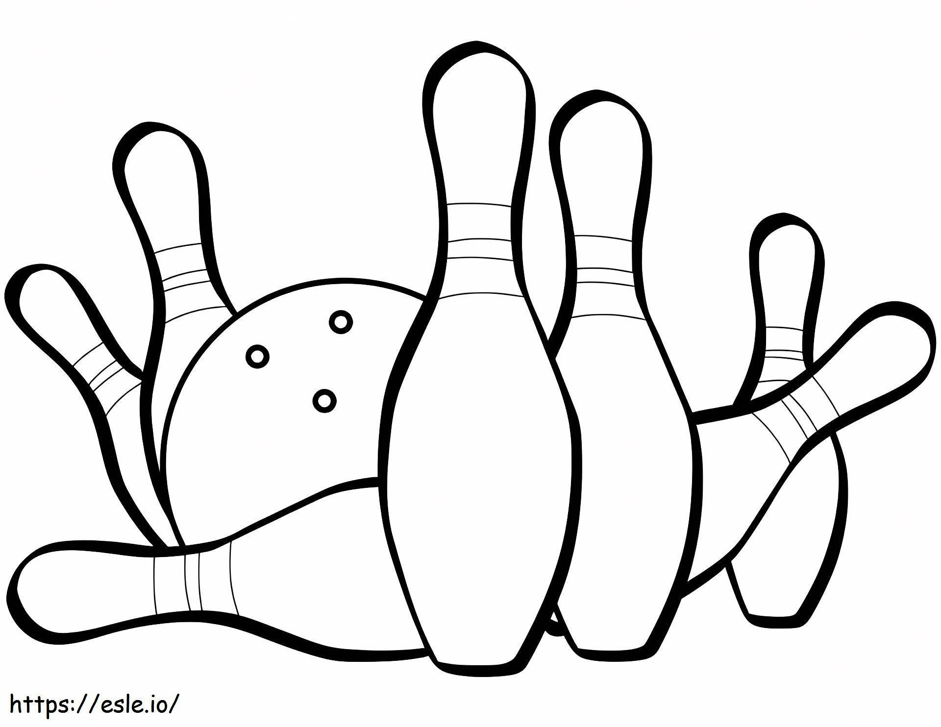 Coloriage Bowling et boule à imprimer dessin