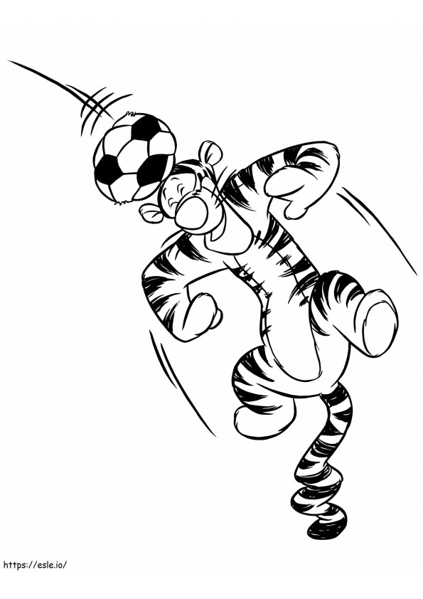 Coloriage Tigrou avec une balle à imprimer dessin