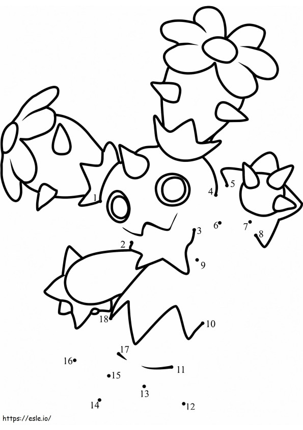 Pokémon Maractus ponto a ponto para colorir