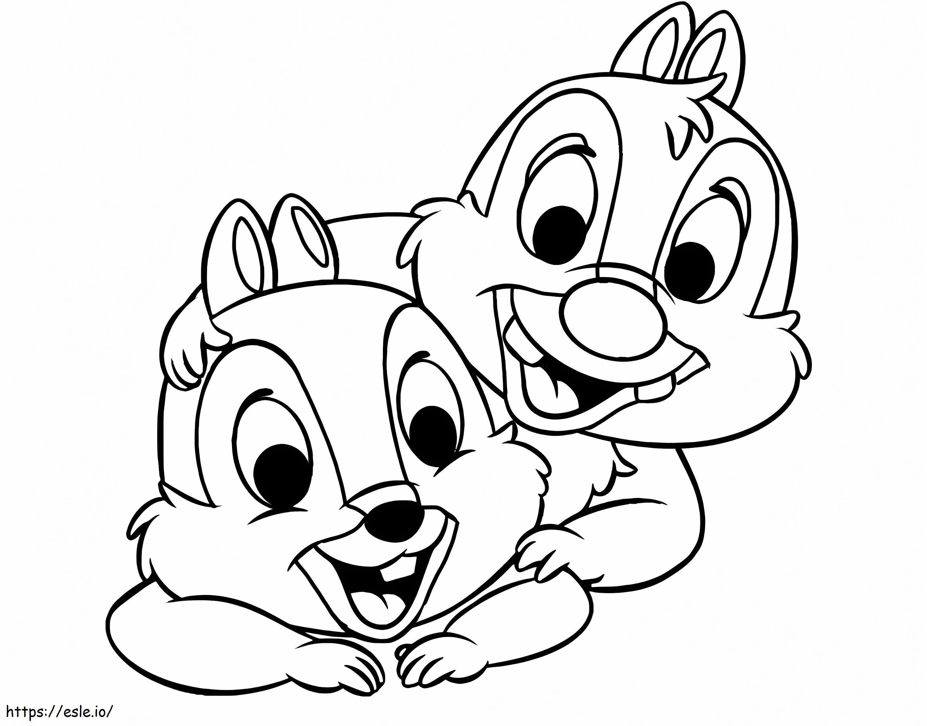 Lovely Chip And Dale coloring page