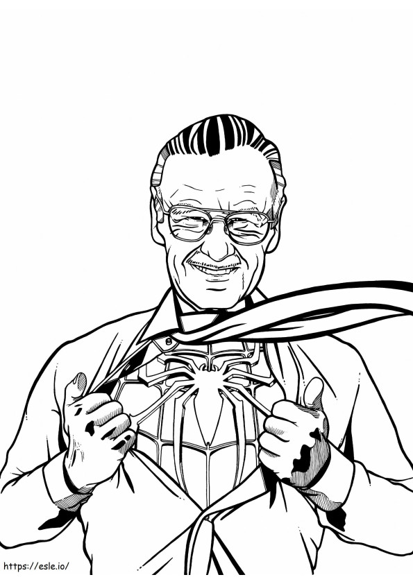 Stan Lee Homem-Aranha em escala para colorir