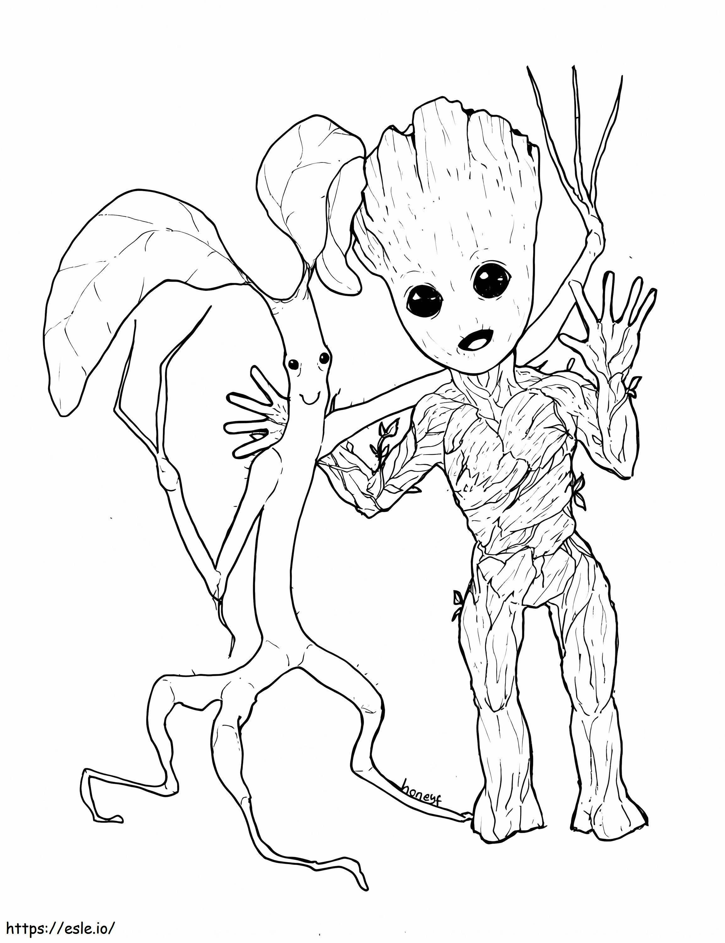 Groot And Friend coloring page