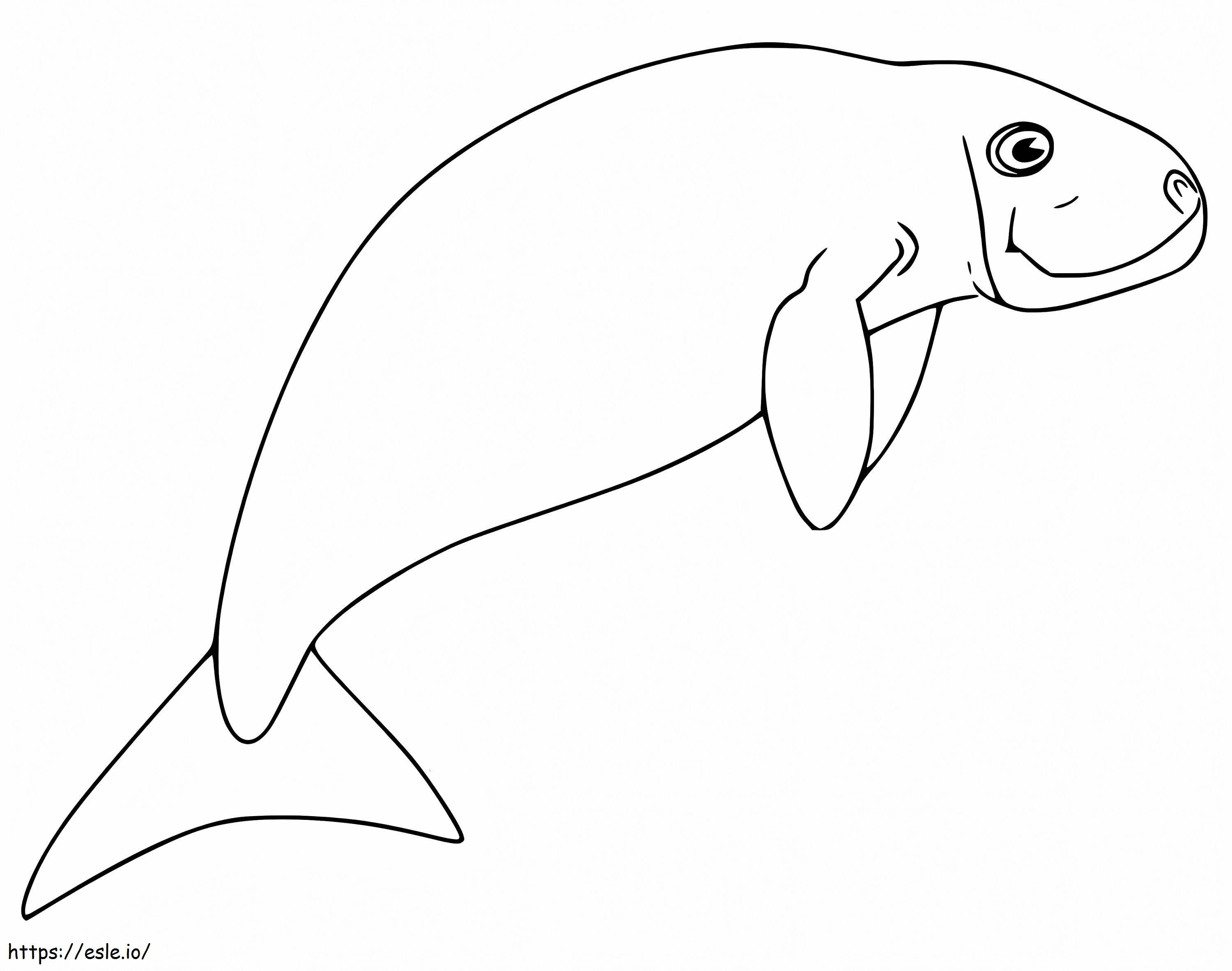 Hauska Dugong värityskuva