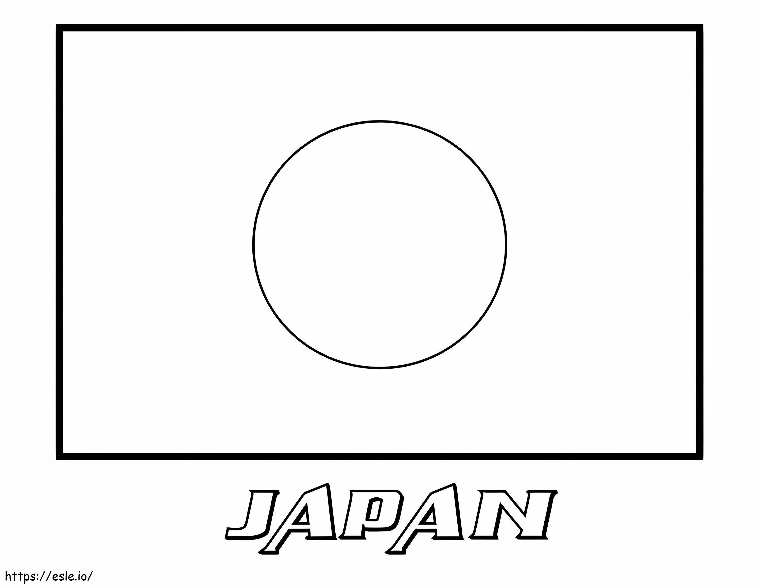 Flaga Japonii kolorowanka