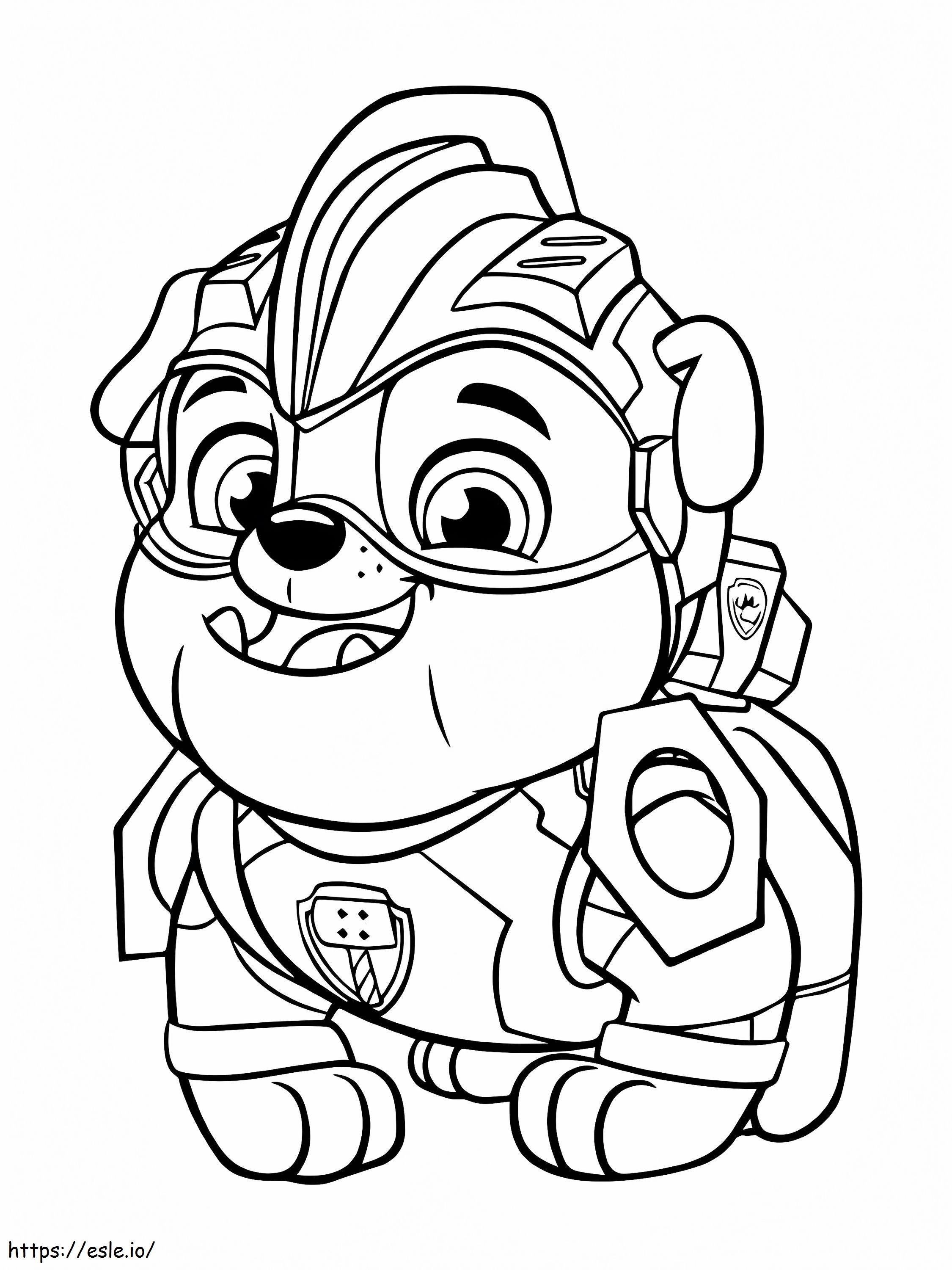 Paw Patrol Mighty Pups Rubble coloring page