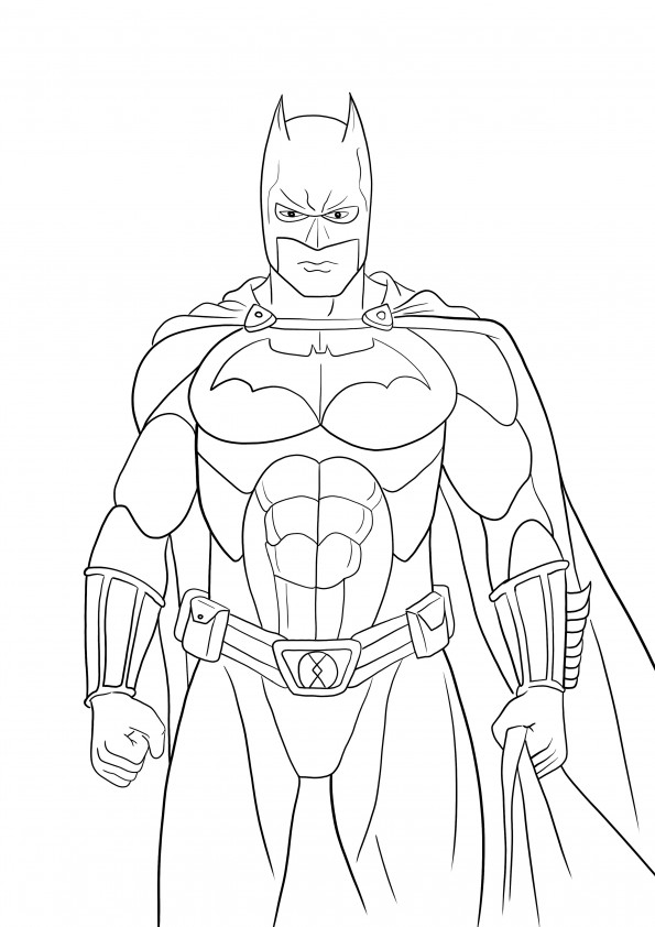 Fierce Batman hero to print and color for free