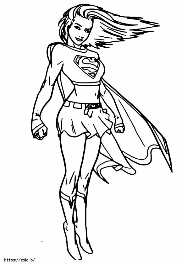 Coole supergirl kleurplaat