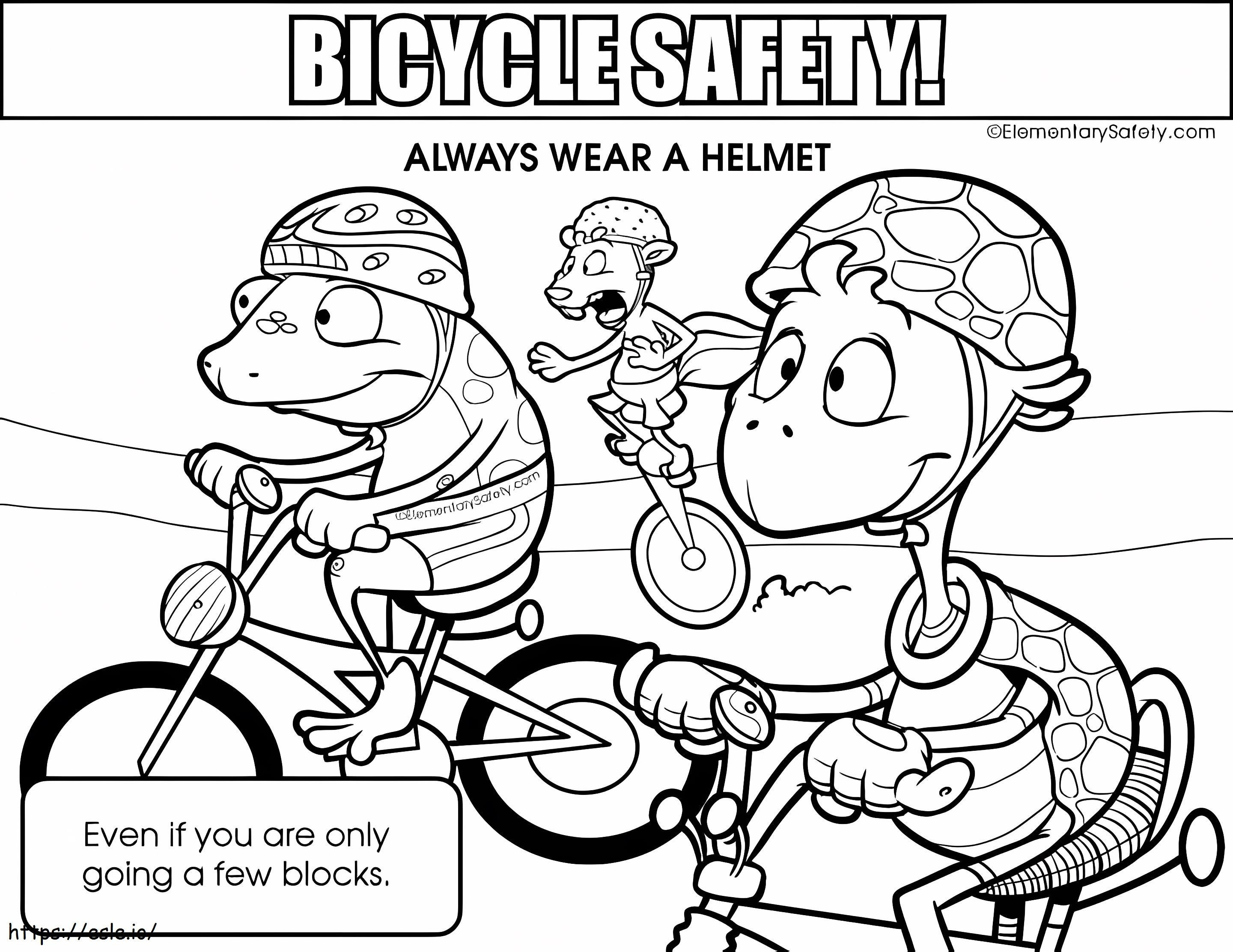 必ずヘルメットを着用してください 自転車の安全性 ぬりえ - 塗り絵