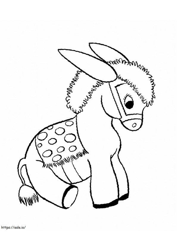 Coloriage Bébé âne assis à imprimer dessin