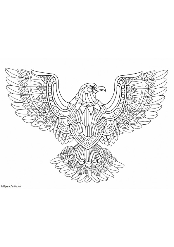 Mandala Vultur de colorat