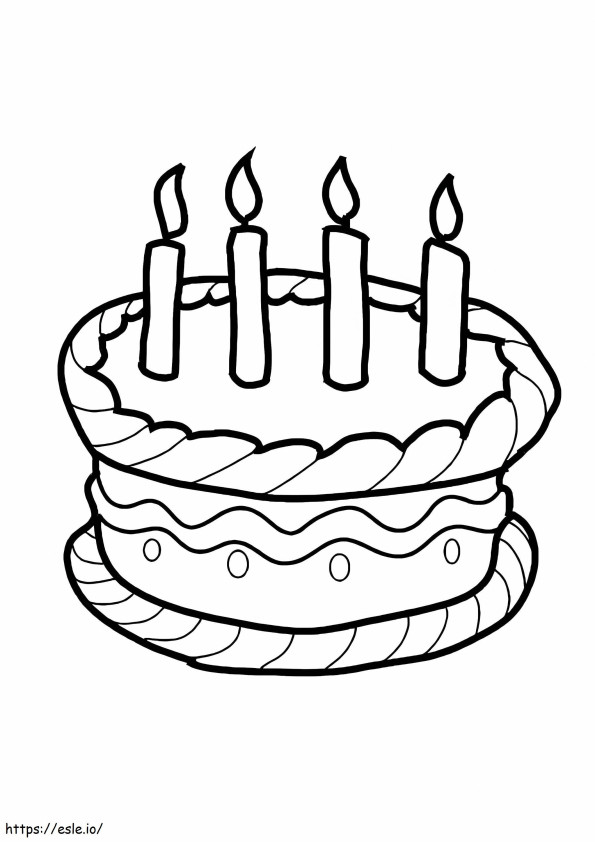 Birthday Cake 7 coloring page