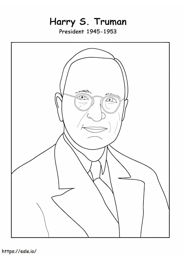 Ilmainen tulostettava Harry S. Truman värityskuva