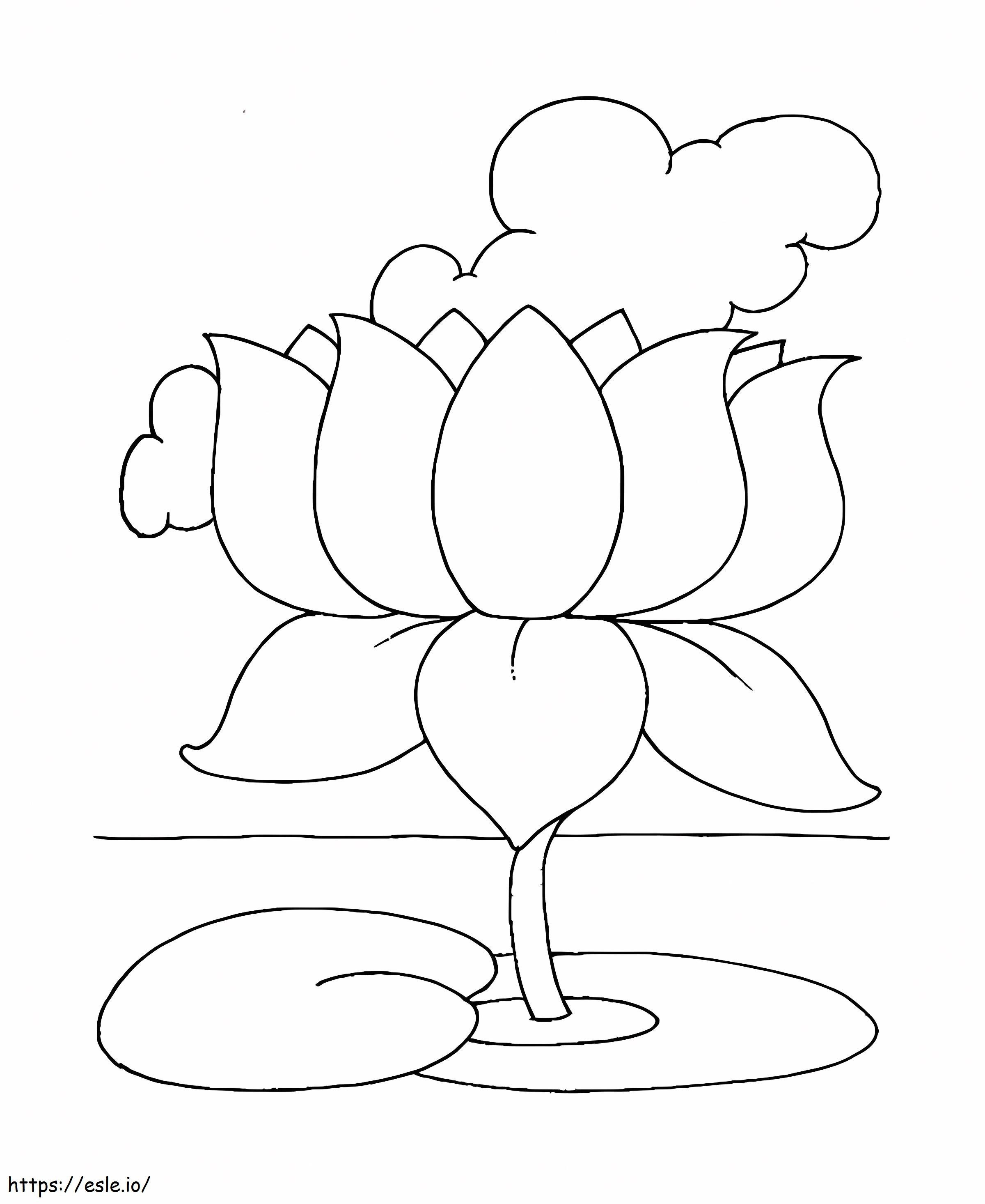 Coloriage Lotus facile à imprimer dessin