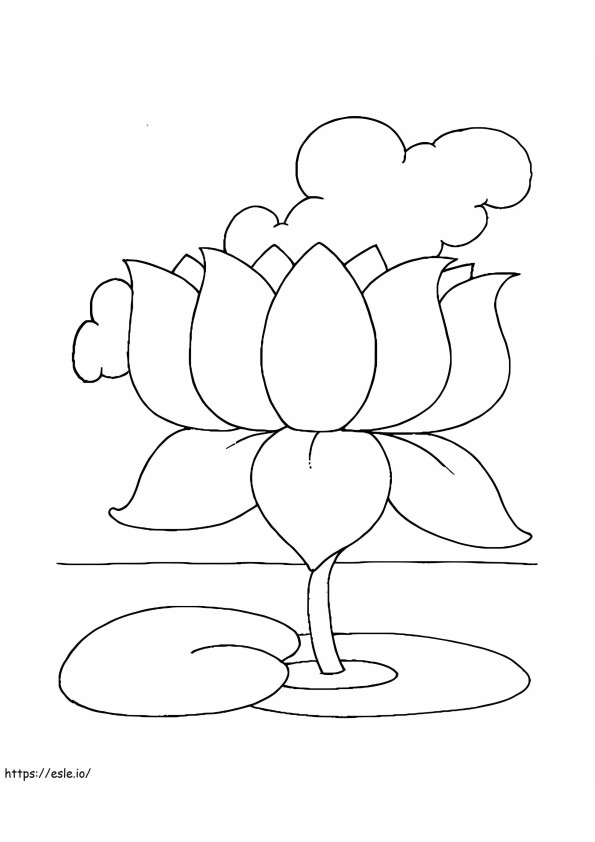 Easy Lotus coloring page