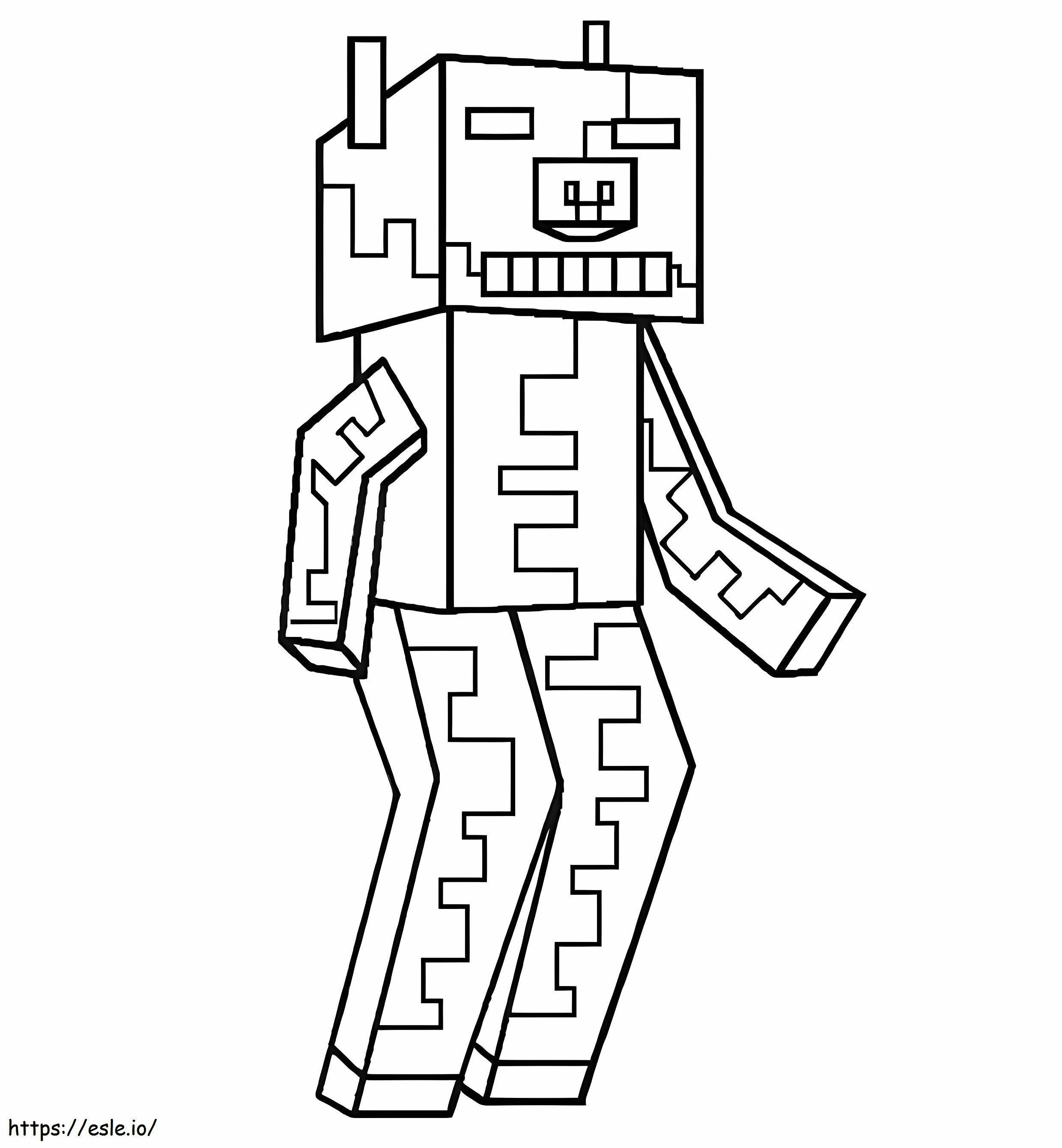 Coloriage Cochon zombie Minecraft à imprimer dessin