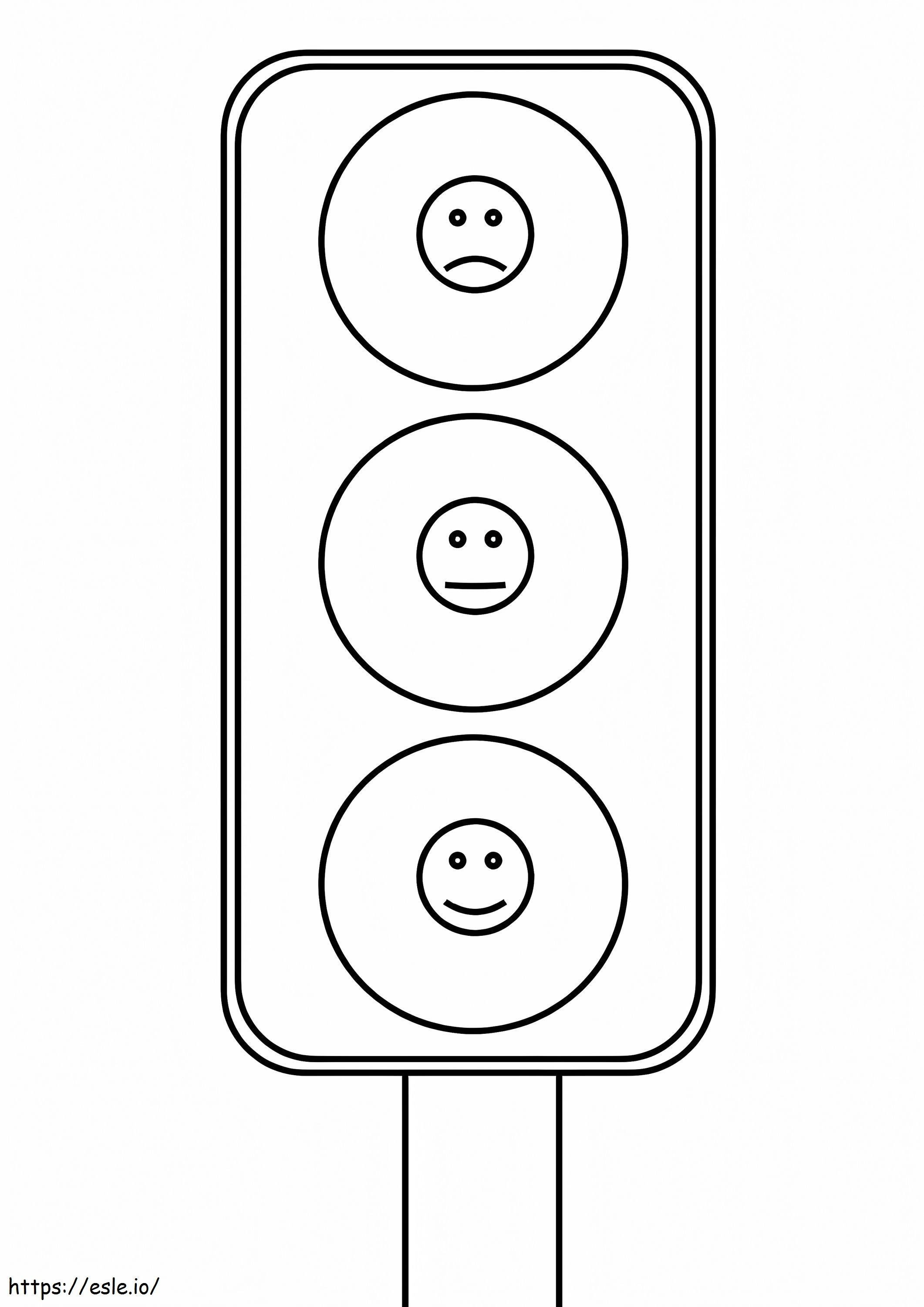 Coloriage Feu de circulation Emoji à imprimer dessin