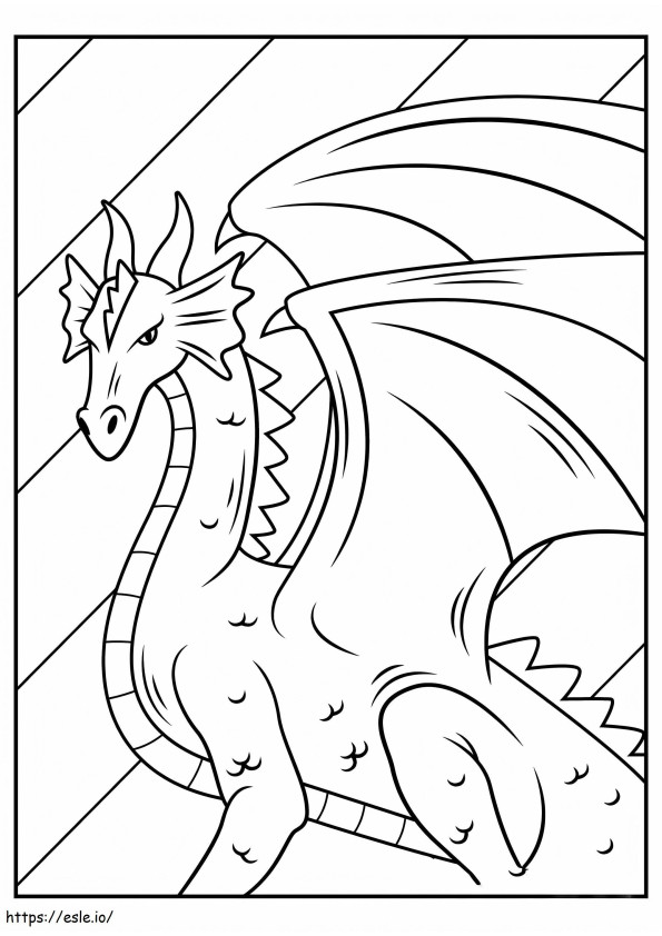 Coloriage Portrait de dragon à imprimer dessin