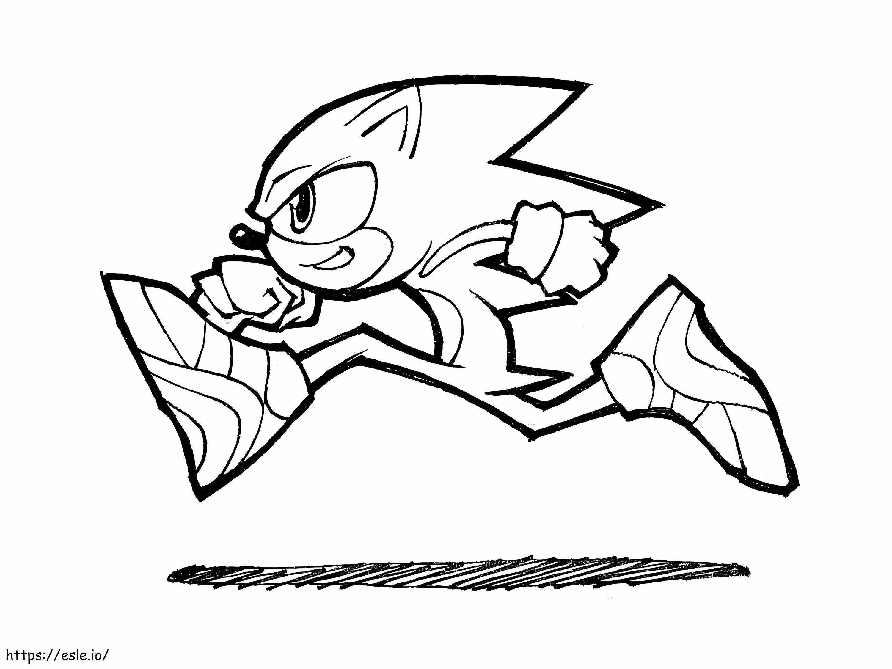 Printable Sonic Runs coloring page