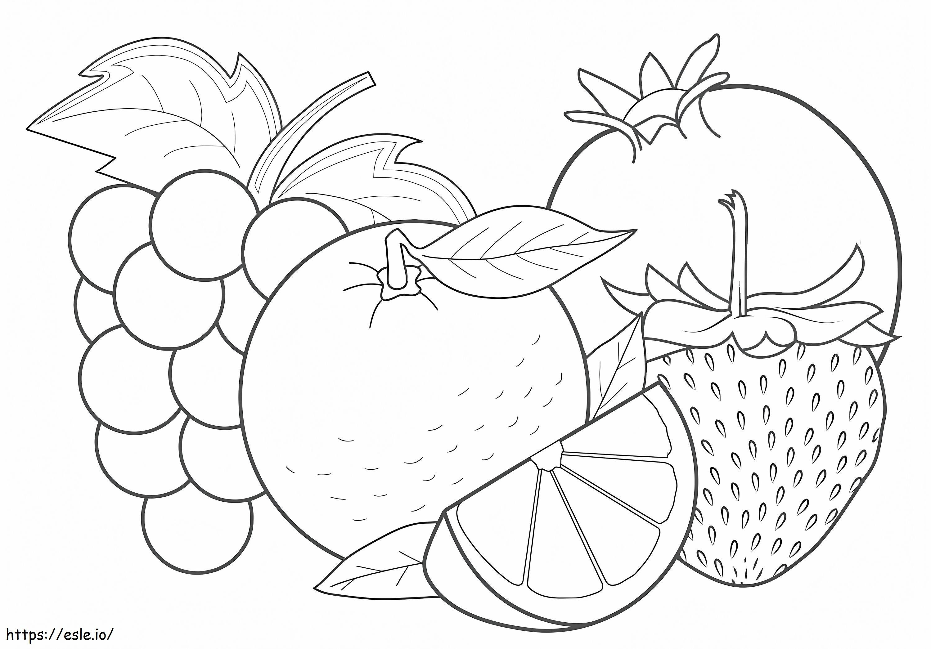 Tropische Früchte ausmalbilder