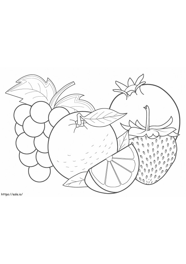 Tropical Fruits coloring page
