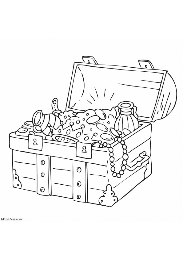 Prrintable Treasure Chest coloring page