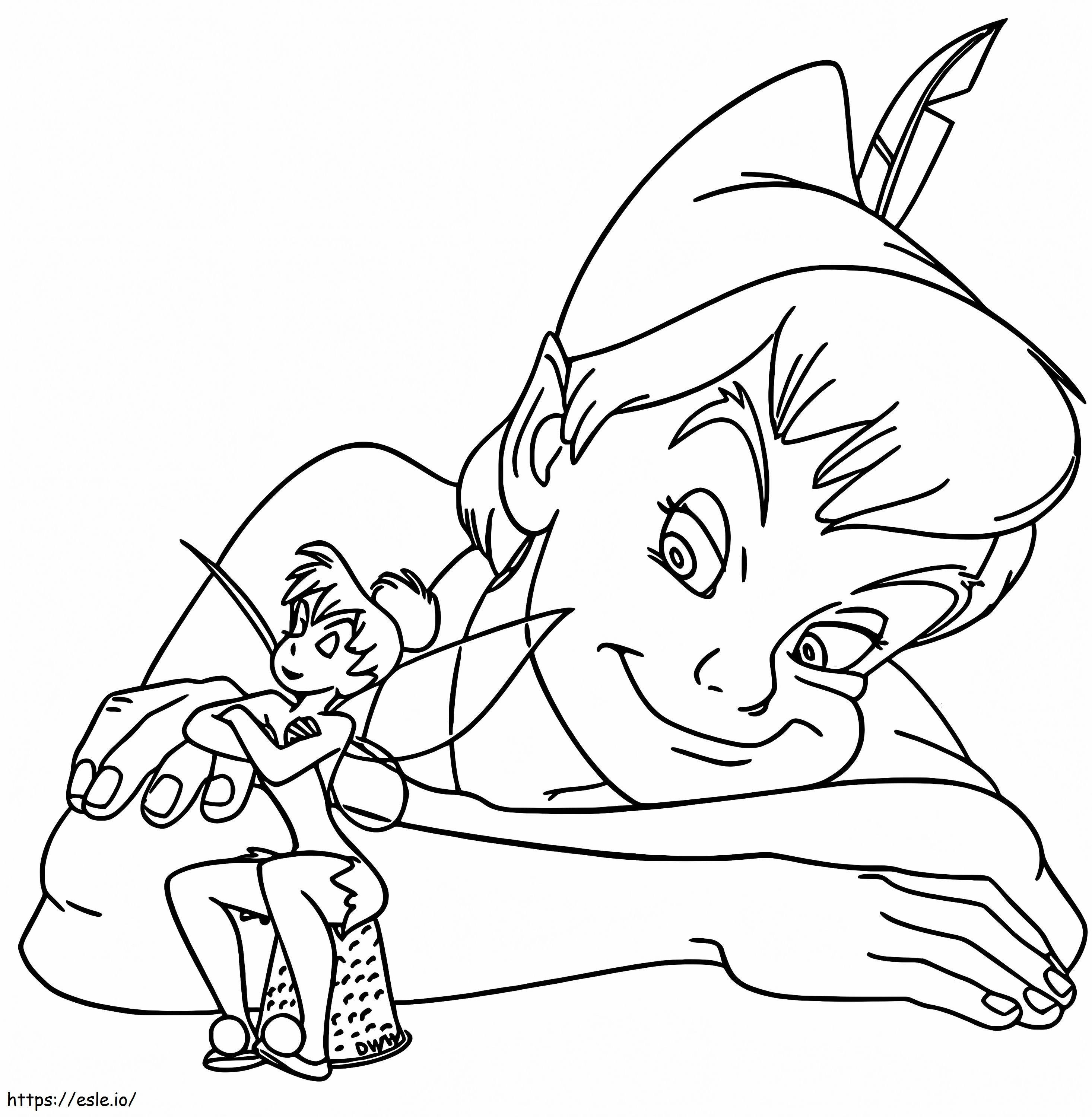 Peter Pan y Campanita para colorear