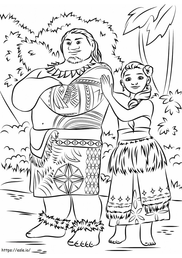 1565572085 Chief Tui And Sina A4 coloring page