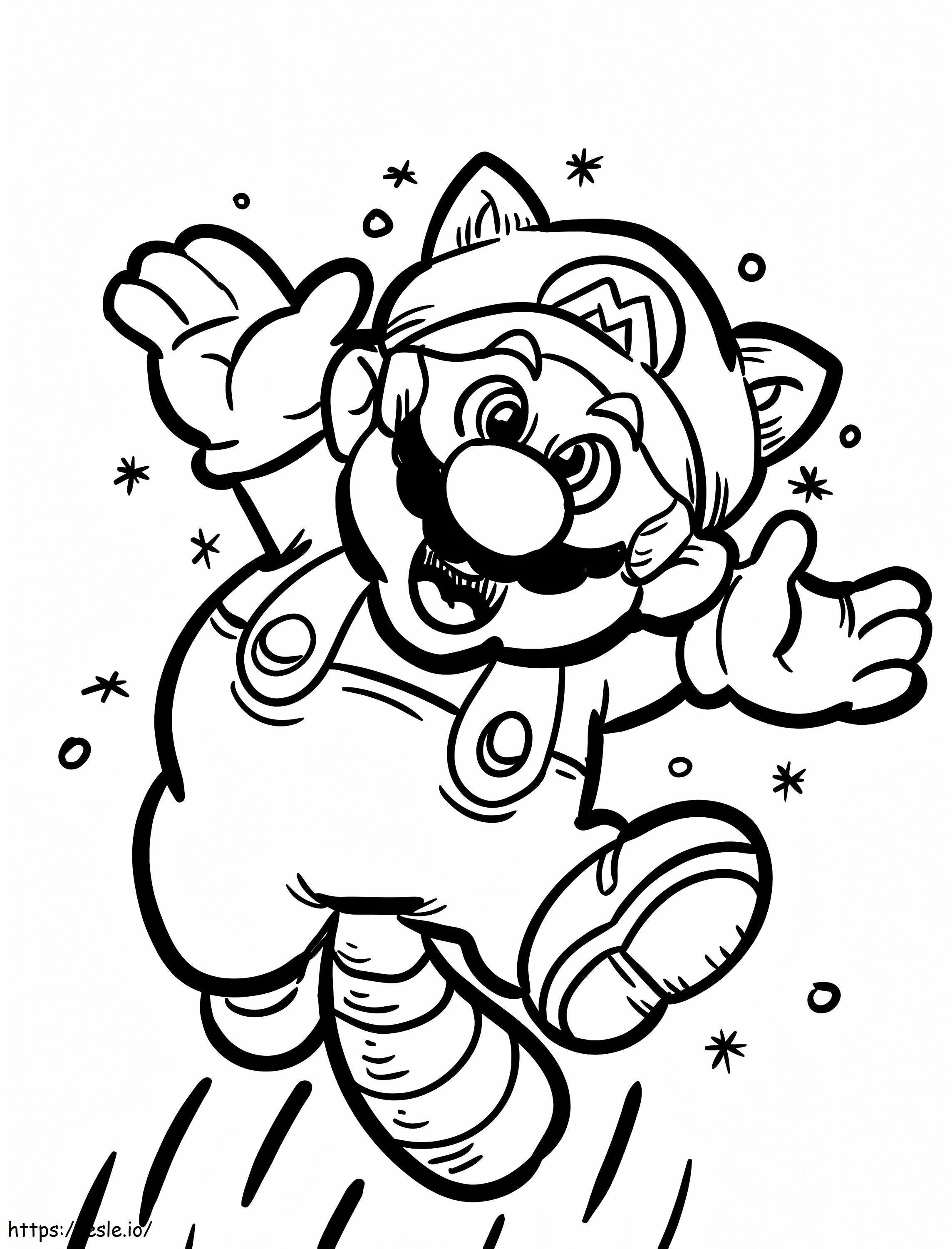 Coloriage Super Mario drôle à imprimer dessin