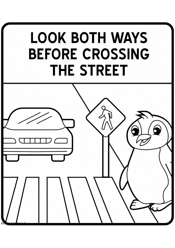 Free Printable Road Safety coloring page