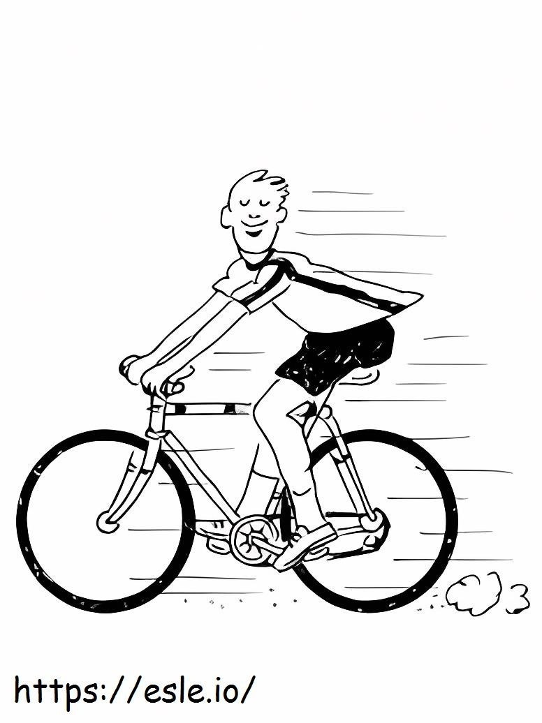 Băiat cu bicicleta de colorat