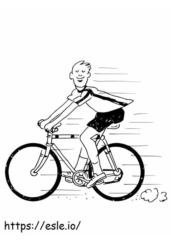 自転車に乗る少年 ぬりえ - 塗り絵