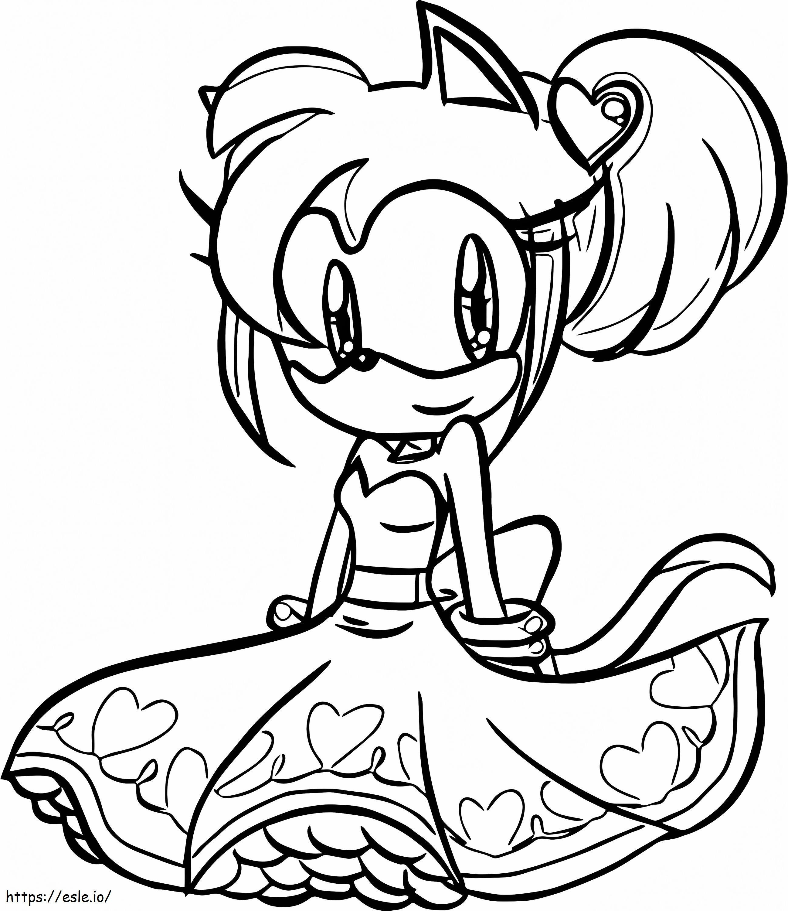 Amy Rose Is Cute coloring page