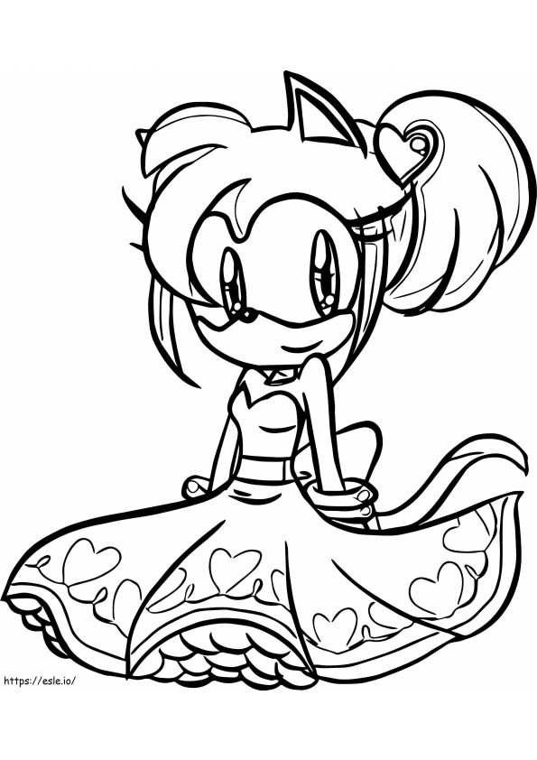Amy Rose Is Cute coloring page