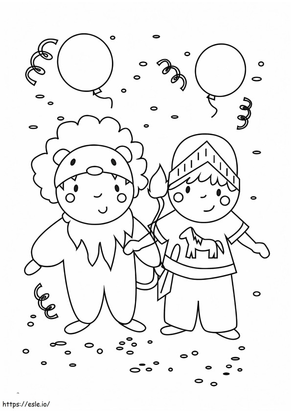 Carnival Lion And Knight coloring page