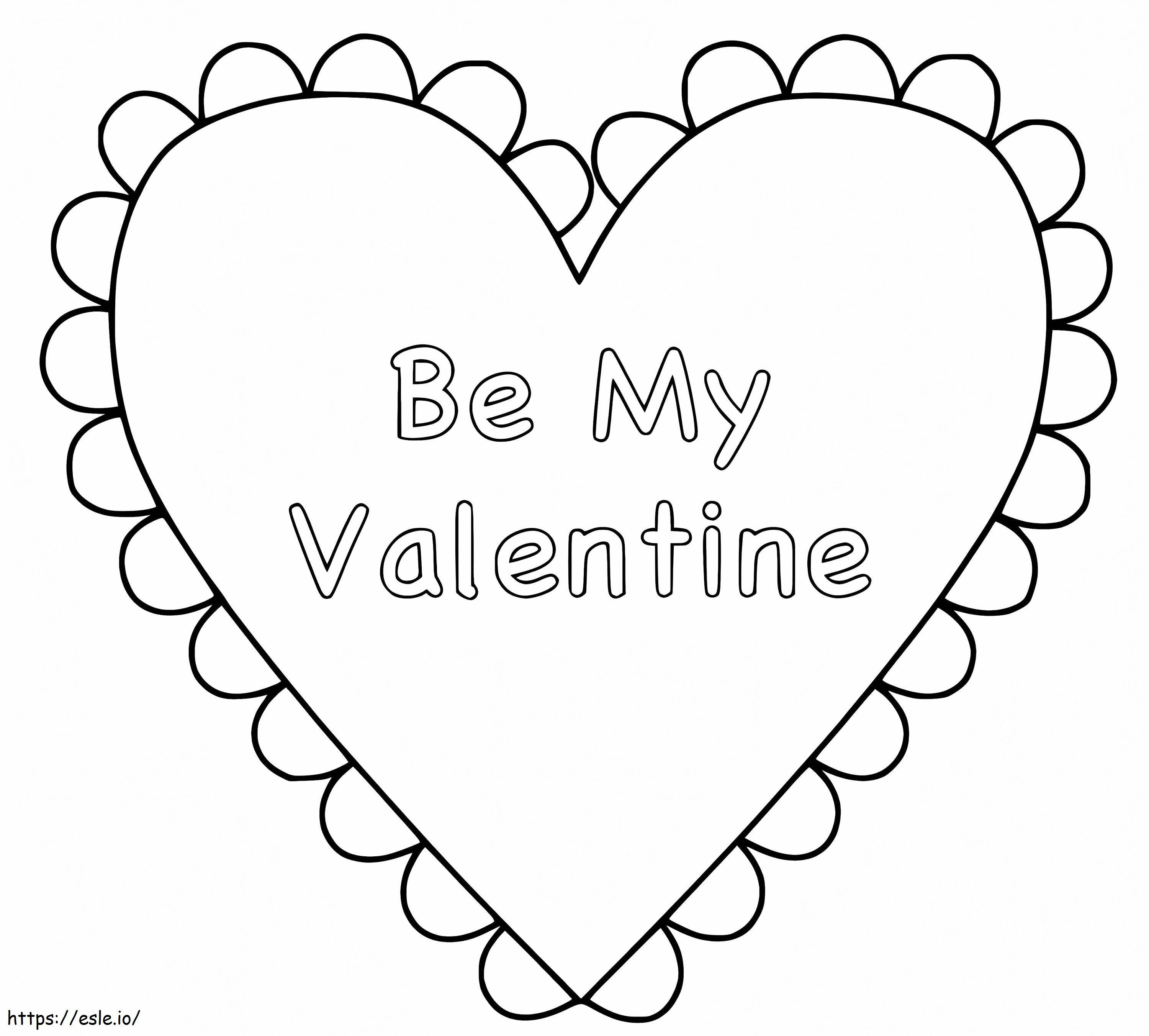 Sé mi San Valentín para imprimir gratis para colorear