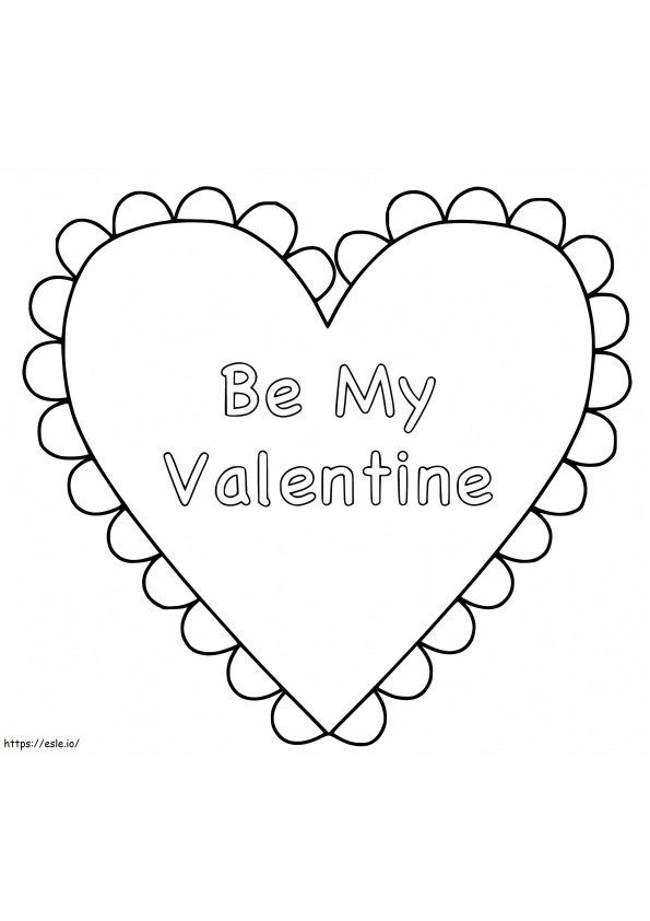 Fii My Valentine imprimabil gratuit de colorat