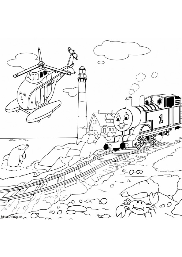 Cartoon Helicopter coloring page