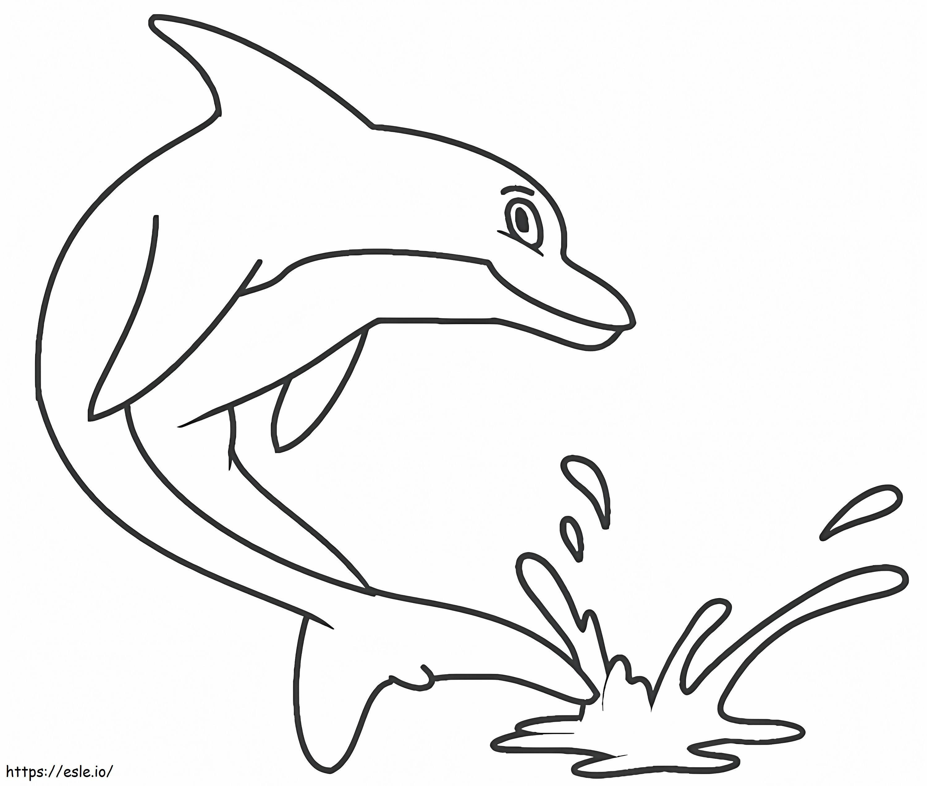 O golfinho salta para colorir