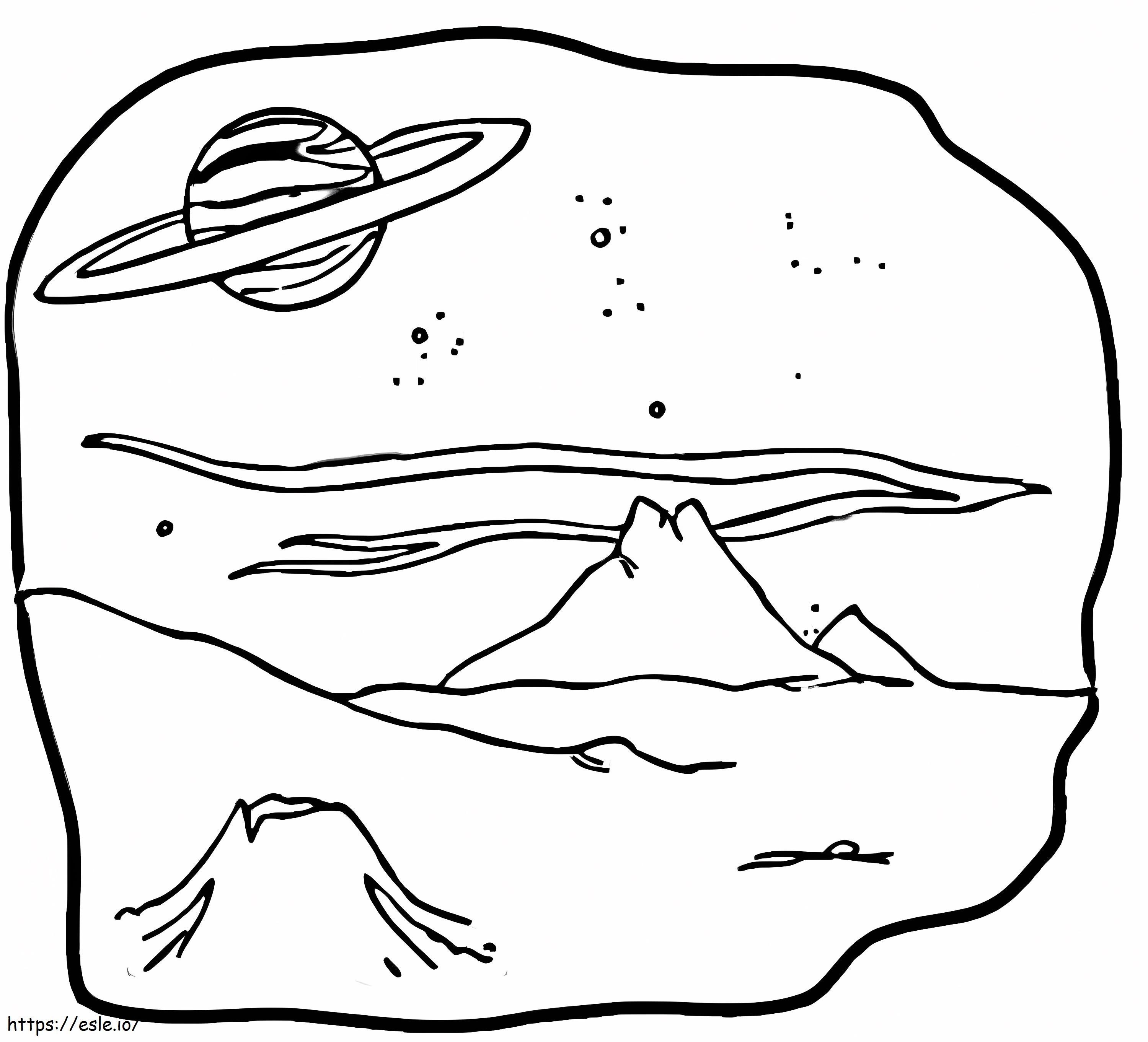 View From Moons Of Saturn coloring page