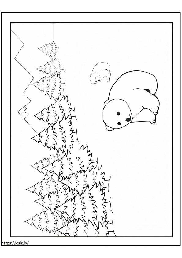 Coloriage Eau potable pour ours de glace à imprimer dessin