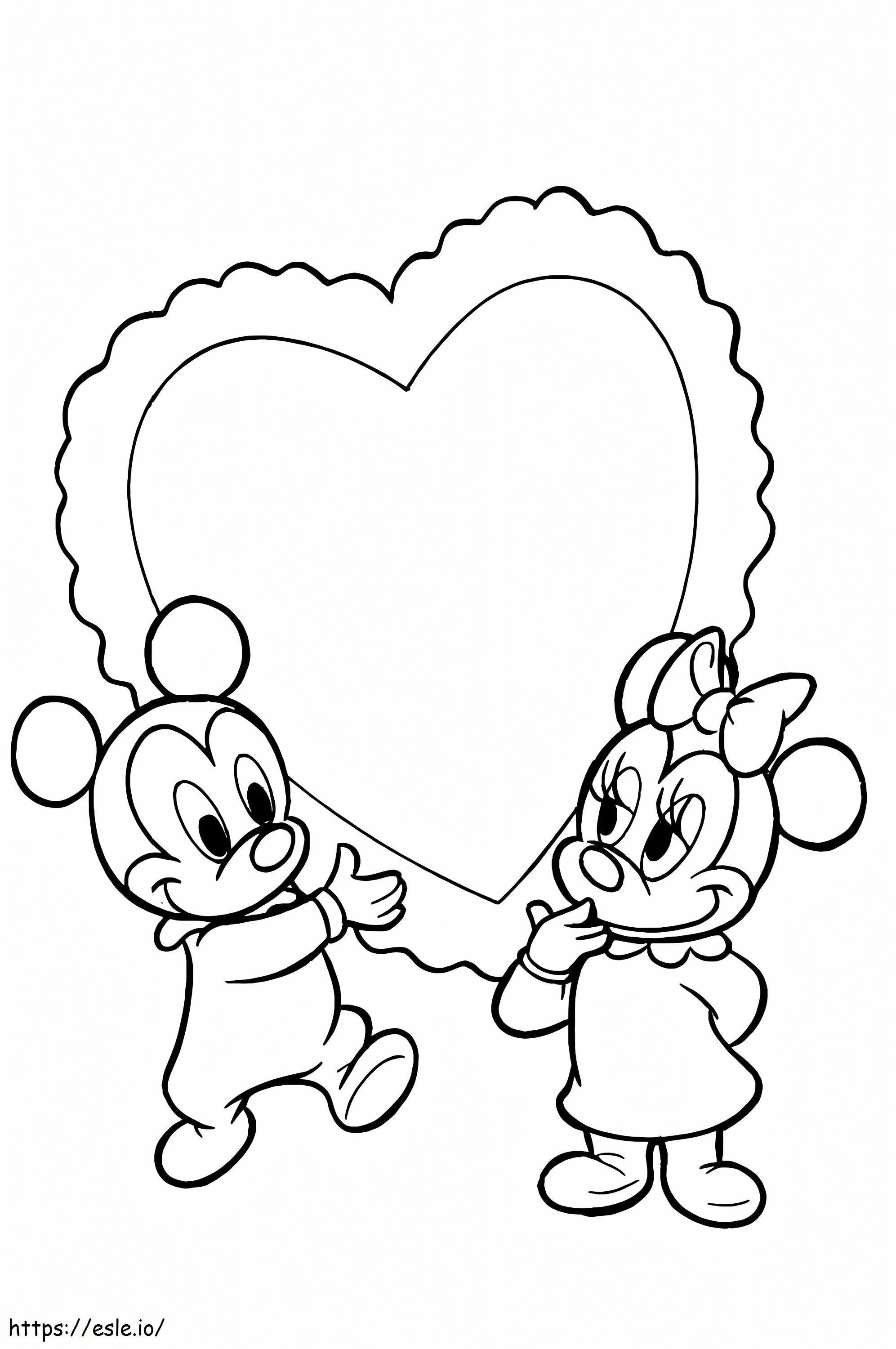 Bebês Mickey e Minnie para colorir