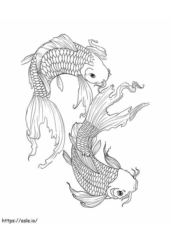 Simbol imprimabil Pești de colorat