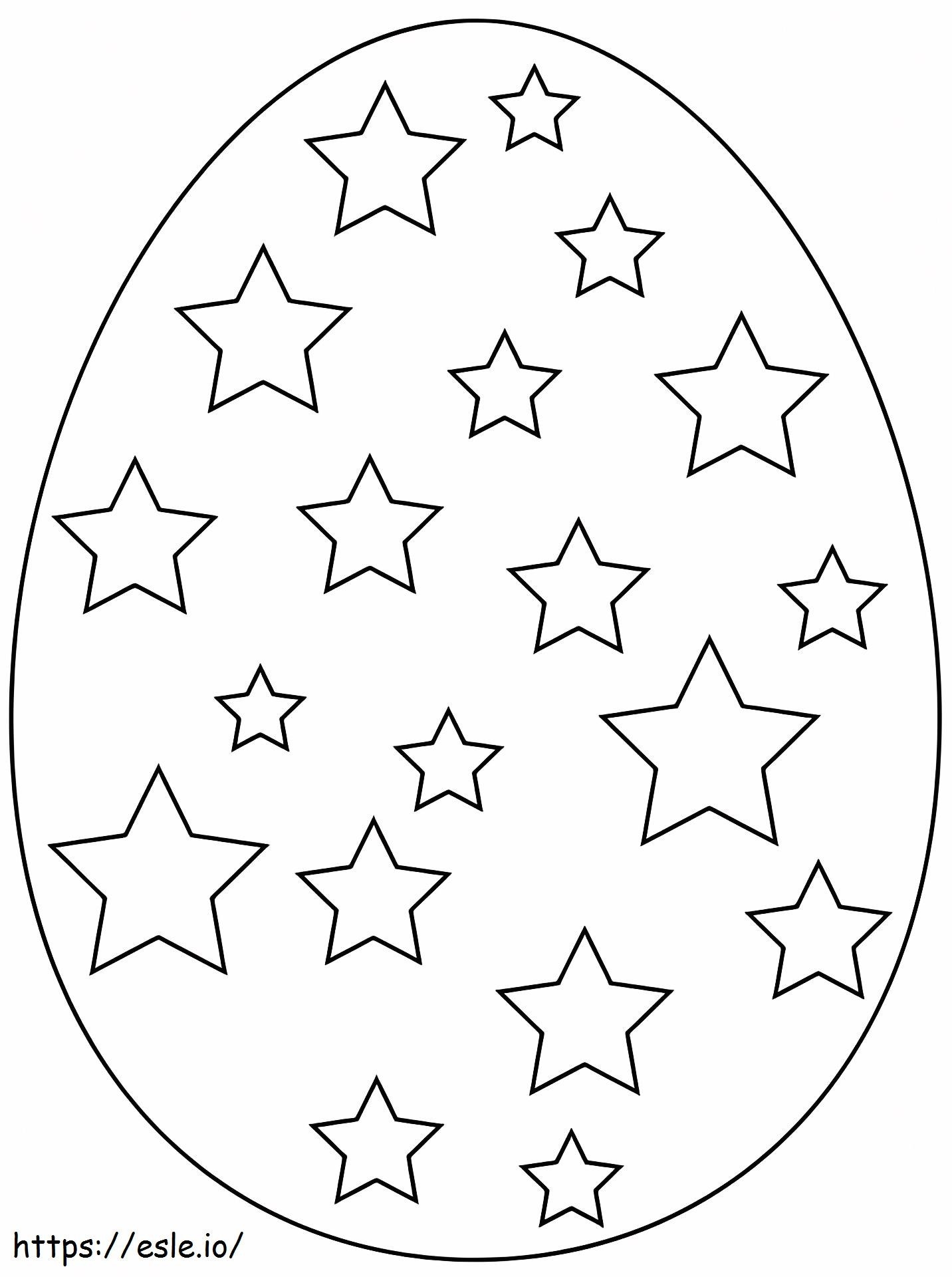 Easter Egg With Stars - Free Printable Coloring Page